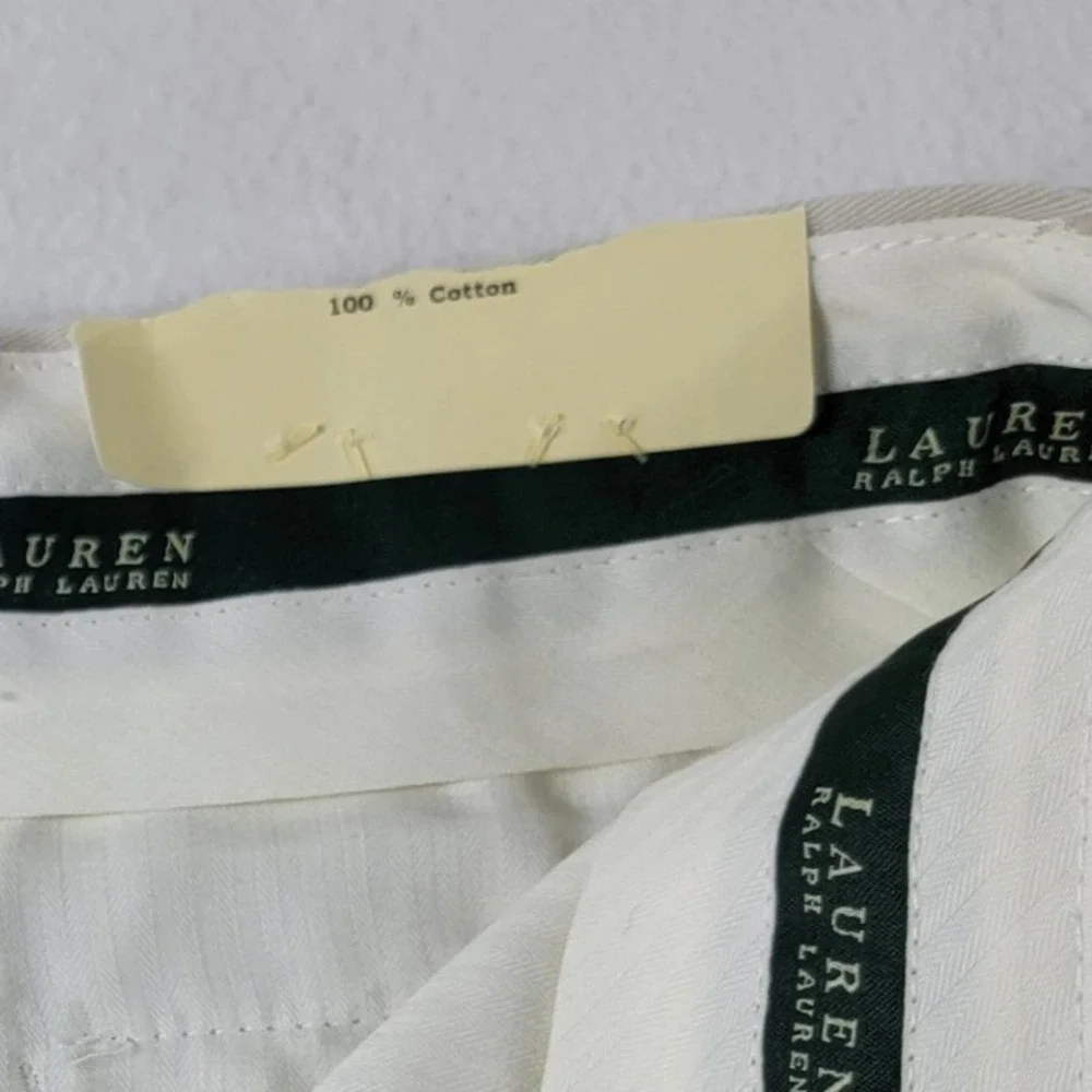 L Ralph Lauren Chino Cotton Pant Men Khaki Wrinkle Resistant Preppy 32x32 NWT